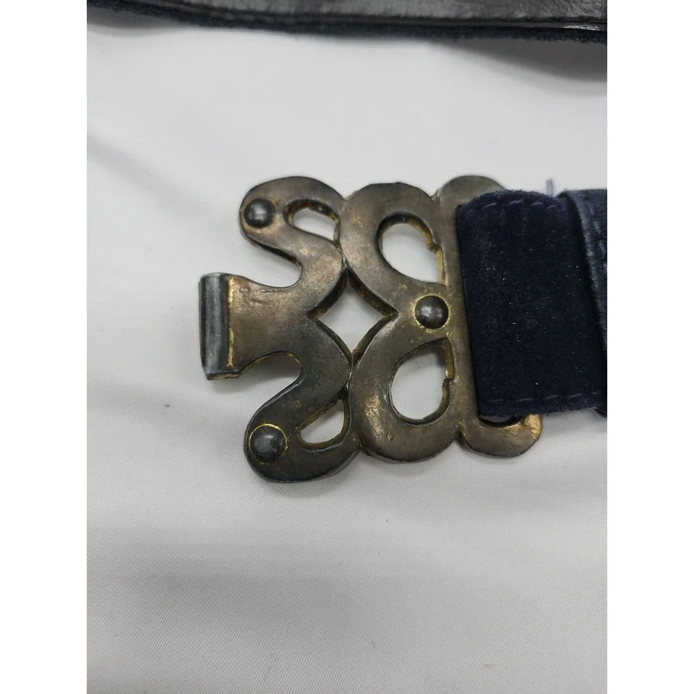 Vintage Navy Belt With Unique Belt Buckle 34 Inches